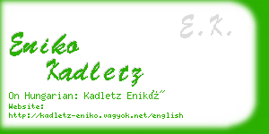 eniko kadletz business card